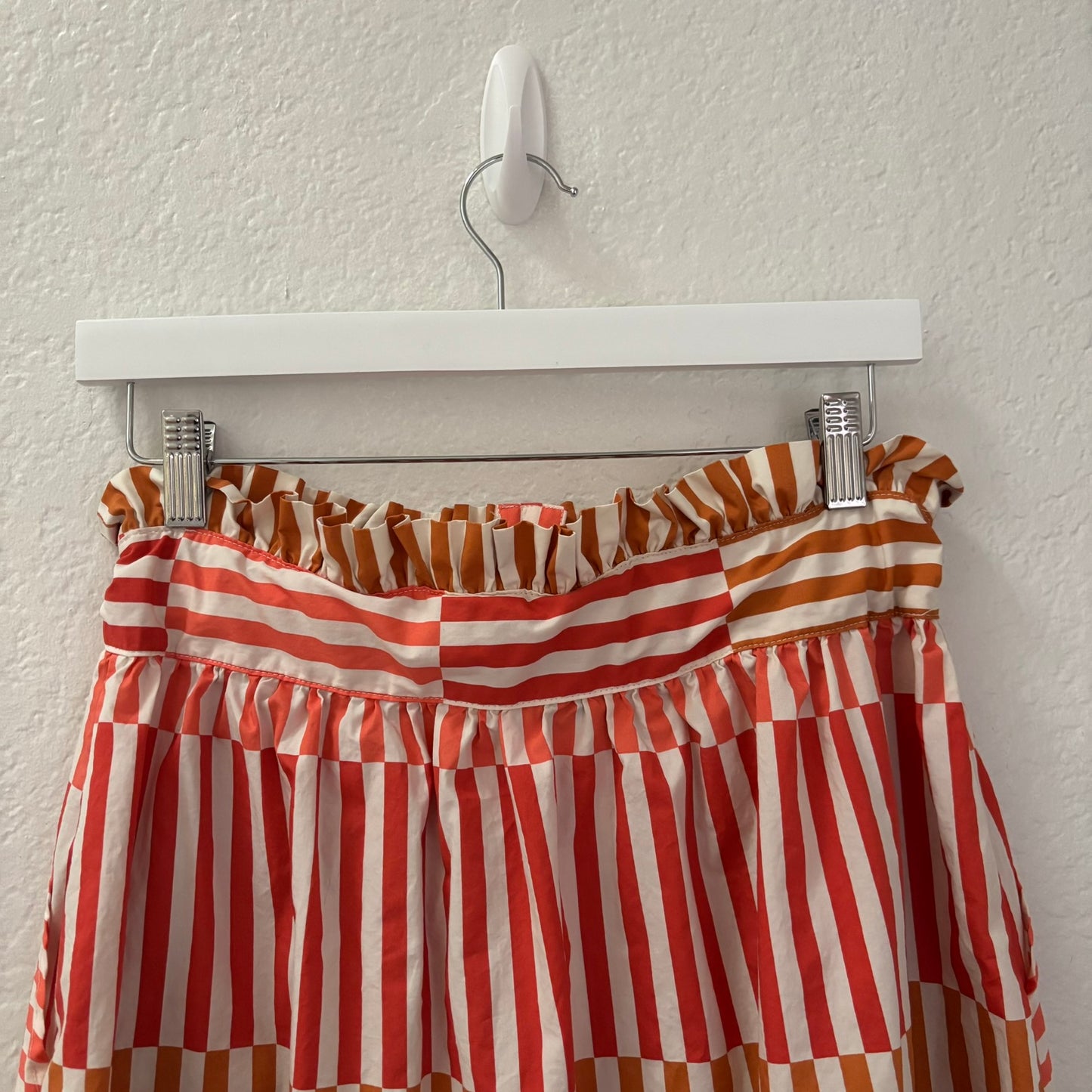 Who What Wear Striped Button Front Midi Skirt with Tie Waist – Size M