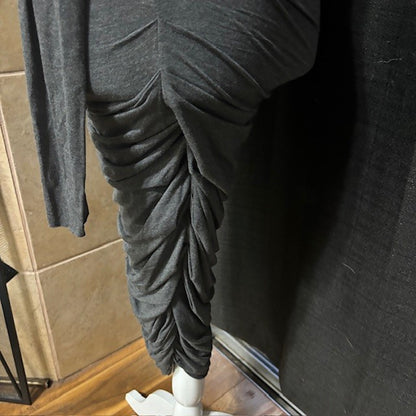 Bailey 44 Gray Ruched Bodycon Stretch Dress – Long Sleeve Size M (NWT)