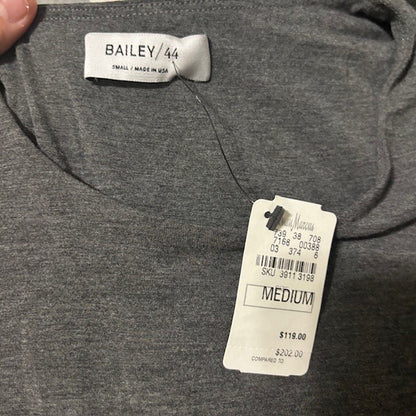 Bailey 44 Gray Ruched Bodycon Stretch Dress – Long Sleeve Size M (NWT)
