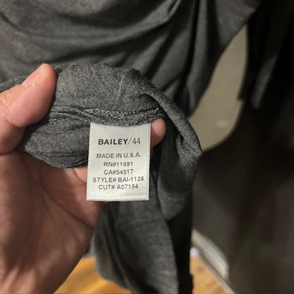Bailey 44 Gray Ruched Bodycon Stretch Dress – Long Sleeve Size M (NWT)