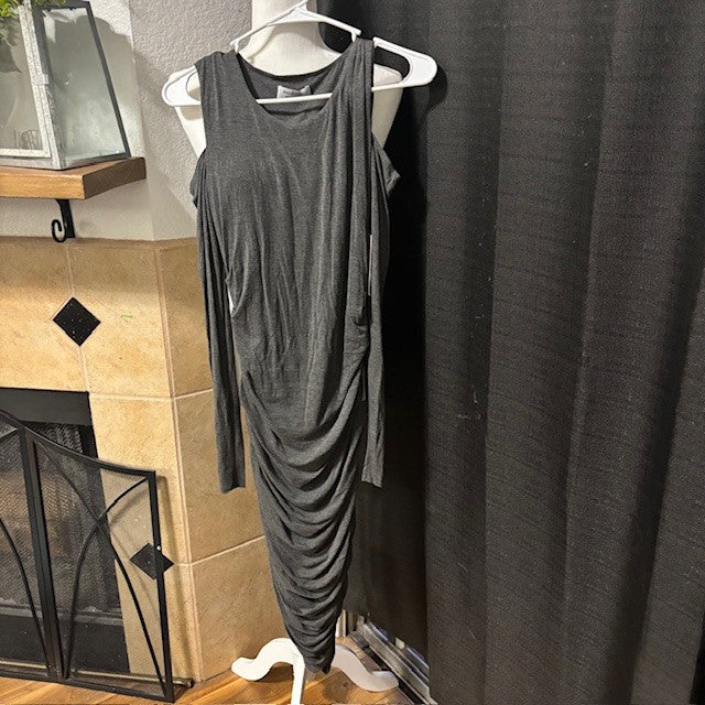Bailey 44 Gray Ruched Bodycon Stretch Dress – Long Sleeve Size M (NWT)