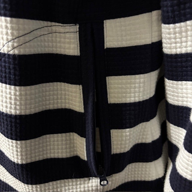 Talbots Women’s Striped Zip-Up Blazer – Navy & White Nautical Jacket Size L