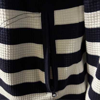Talbots Women’s Striped Zip-Up Blazer – Navy & White Nautical Jacket Size L