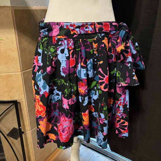 Thakoon for Target Black Floral Pleated Skirt with Tie Waist – Size 9 (NWT)
