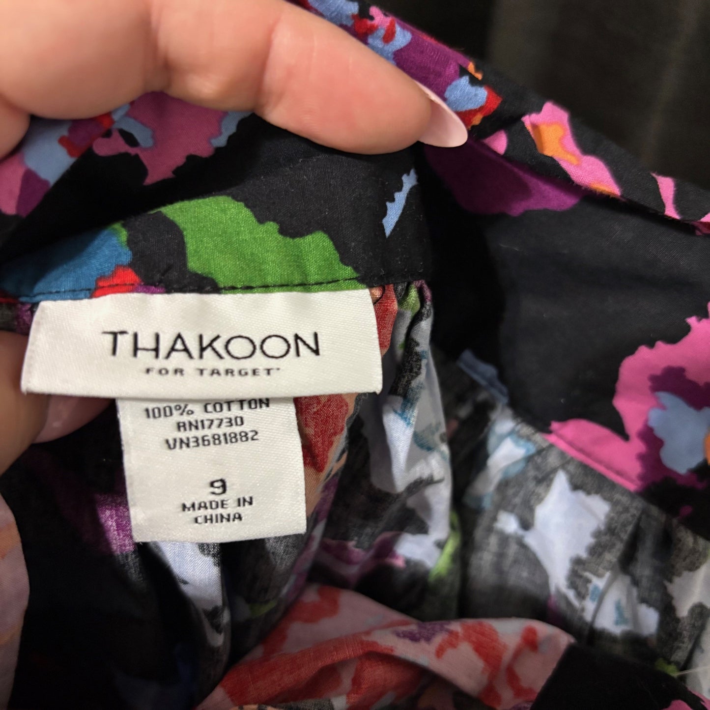 Thakoon for Target Black Floral Pleated Skirt with Tie Waist – Size 9 (NWT)