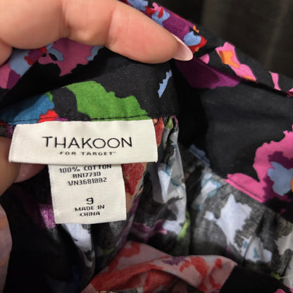 Thakoon for Target Black Floral Pleated Skirt with Tie Waist – Size 9 (NWT)