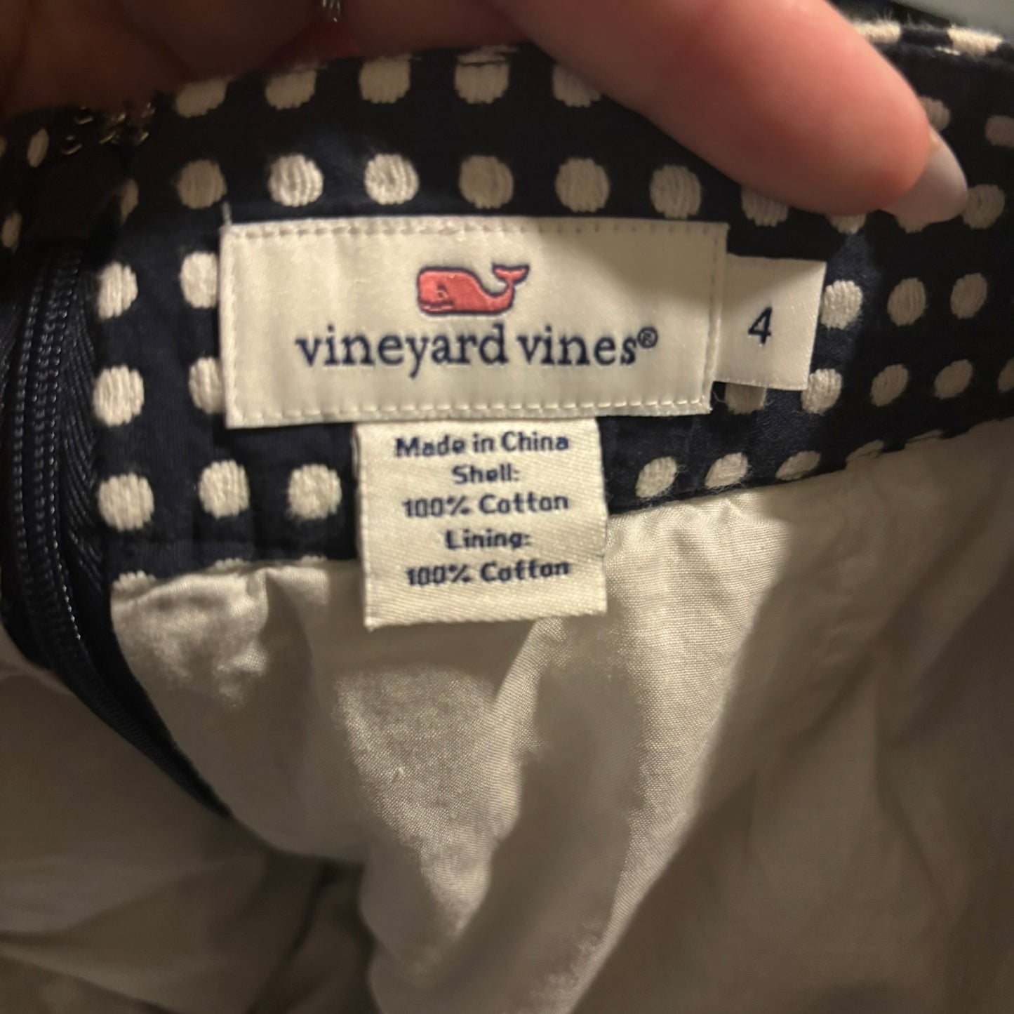 Vineyard Vines Navy & White Polka Dot Skirt – Size 4