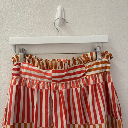 Who What Wear Striped Button Front Midi Skirt with Tie Waist – Size M