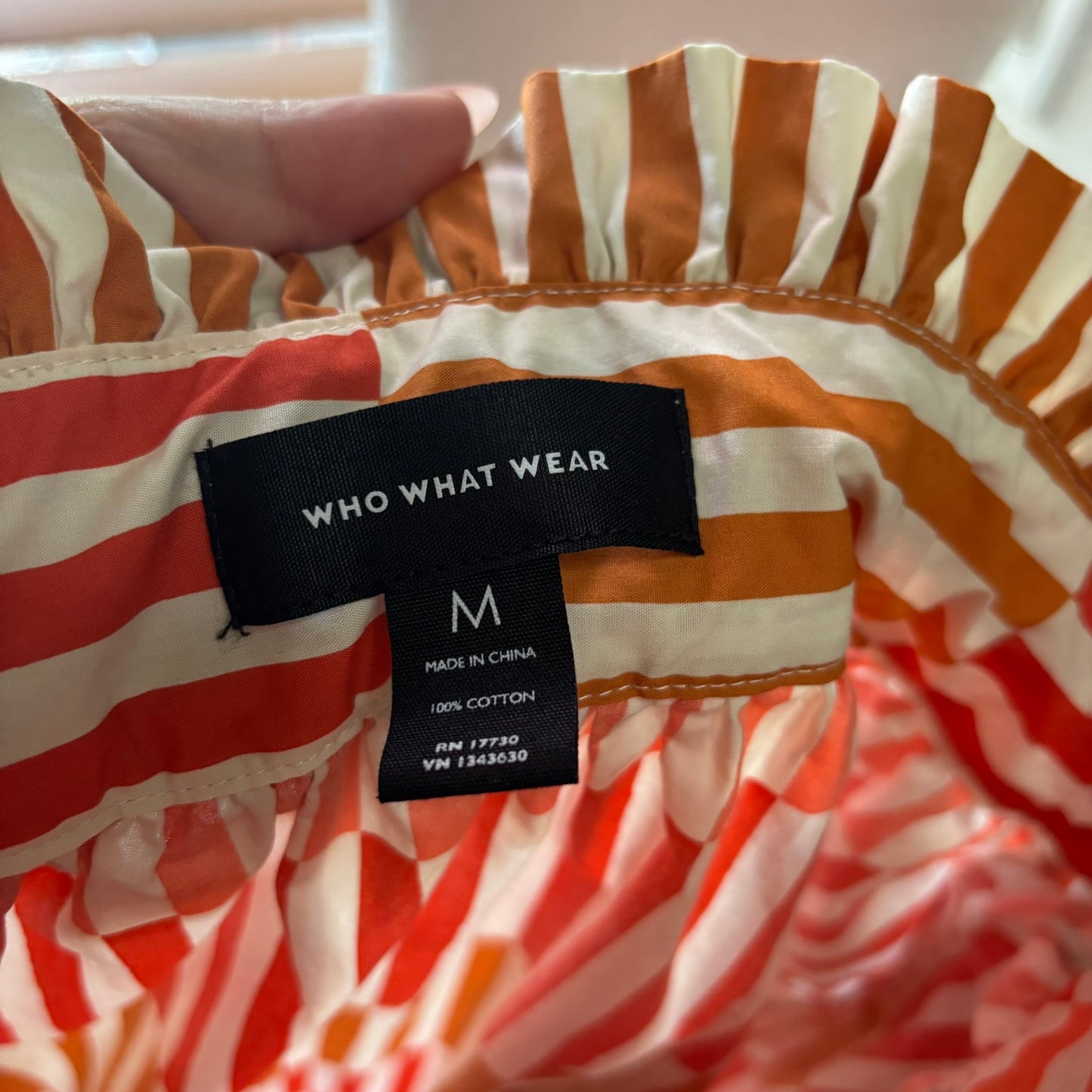 Who What Wear Striped Button Front Midi Skirt with Tie Waist – Size M