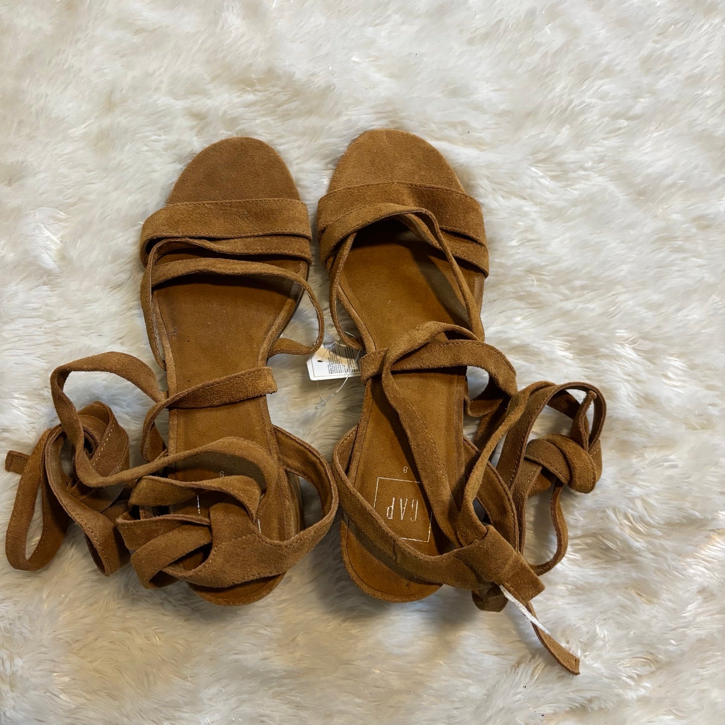 Gap Honey Suede Lace-Up Block Heel Sandals – Size 8 (NWT)