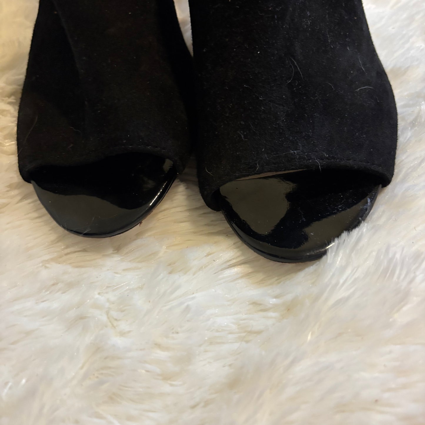 Cole Haan Black Suede Slingback Peep-Toe Stiletto Heels – Size 8