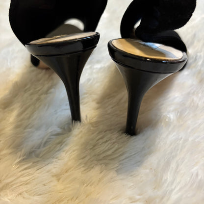 Cole Haan Black Suede Slingback Peep-Toe Stiletto Heels – Size 8