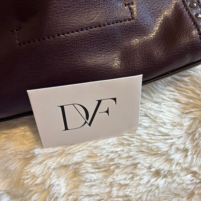 Diane von Furstenberg DVF Studded Leather Shoulder Bag with Chain Strap – Purple