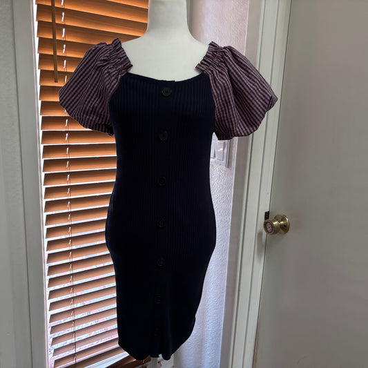 Maeve by Anthropologie Plaid Puff Sleeve Sweater Dress – Size Medium