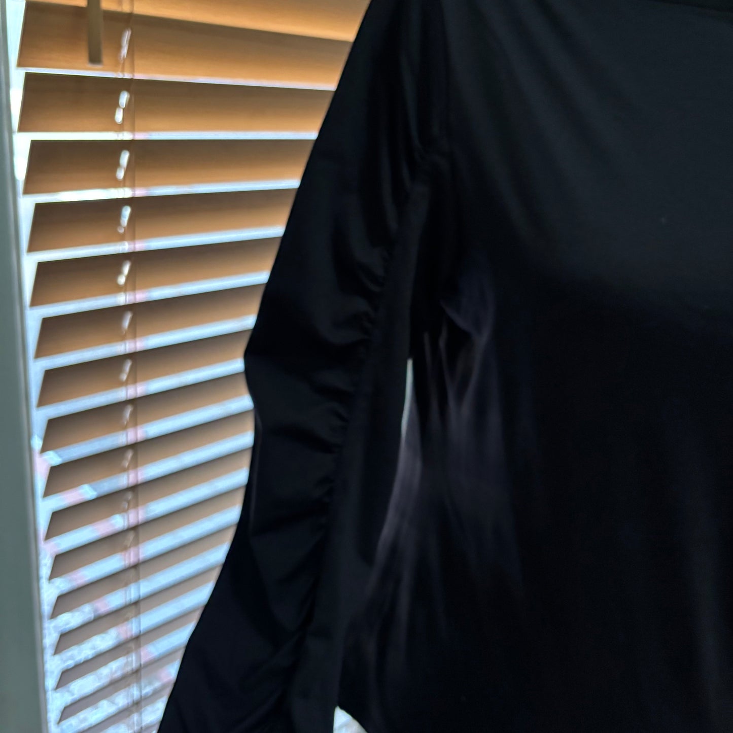 Anne Fontaine Black Ruched Long Sleeve Top – Size 3 (S/M)