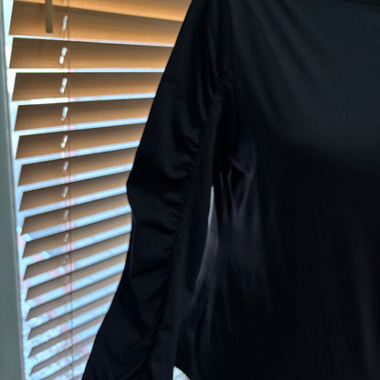 Anne Fontaine Black Ruched Long Sleeve Top – Size 3 (S/M)