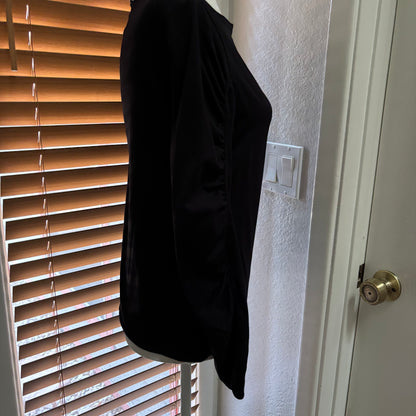 Anne Fontaine Black Ruched Long Sleeve Top – Size 3 (S/M)