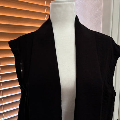 Calvin Klein Black Sleeveless Blazer Vest – Tie Waist Longline Jacket Size Medium