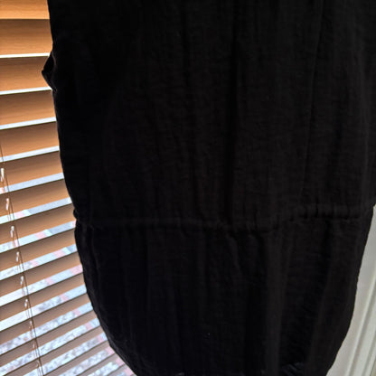 Calvin Klein Black Sleeveless Blazer Vest – Tie Waist Longline Jacket Size Medium
