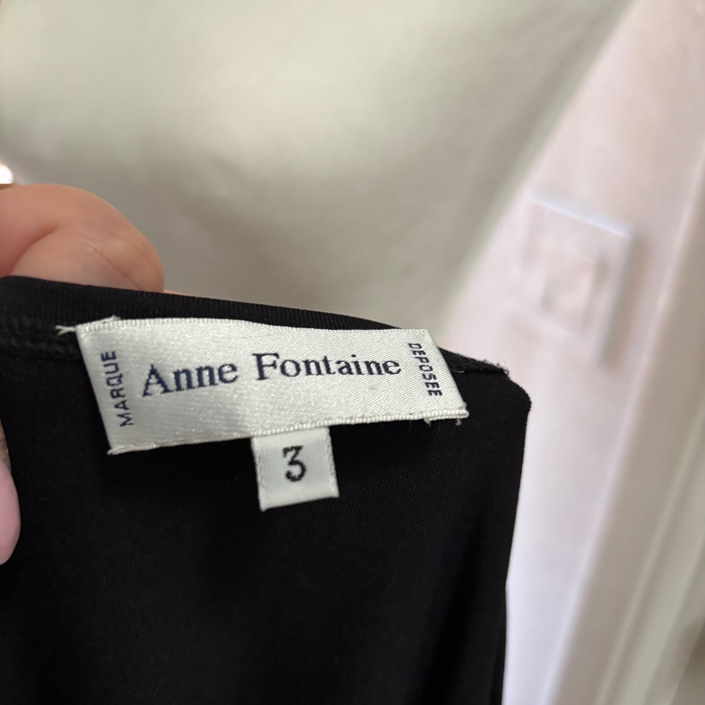 Anne Fontaine Black Ruched Long Sleeve Top – Size 3 (S/M)