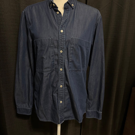 COS Dark Blue Denim Button-Down Shirt – Size Small