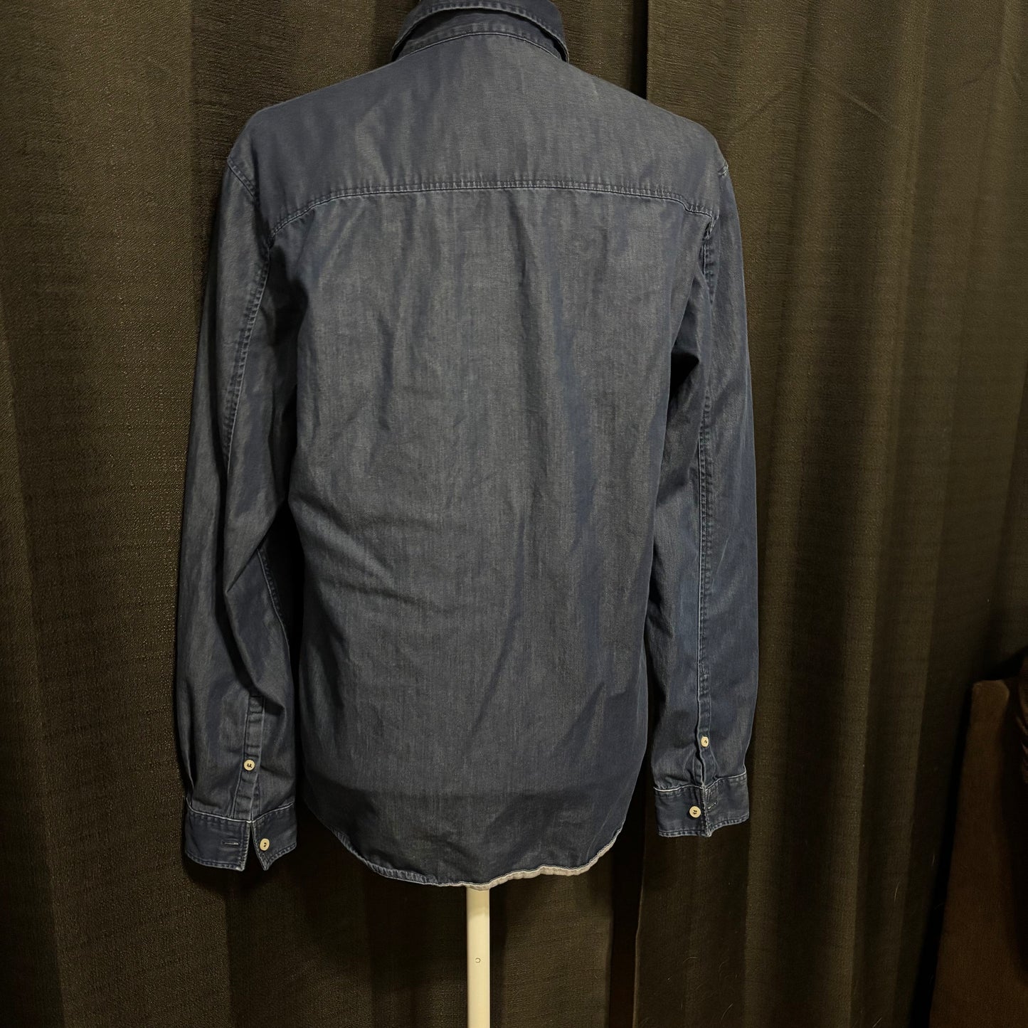 COS Dark Blue Denim Button-Down Shirt – Size Small