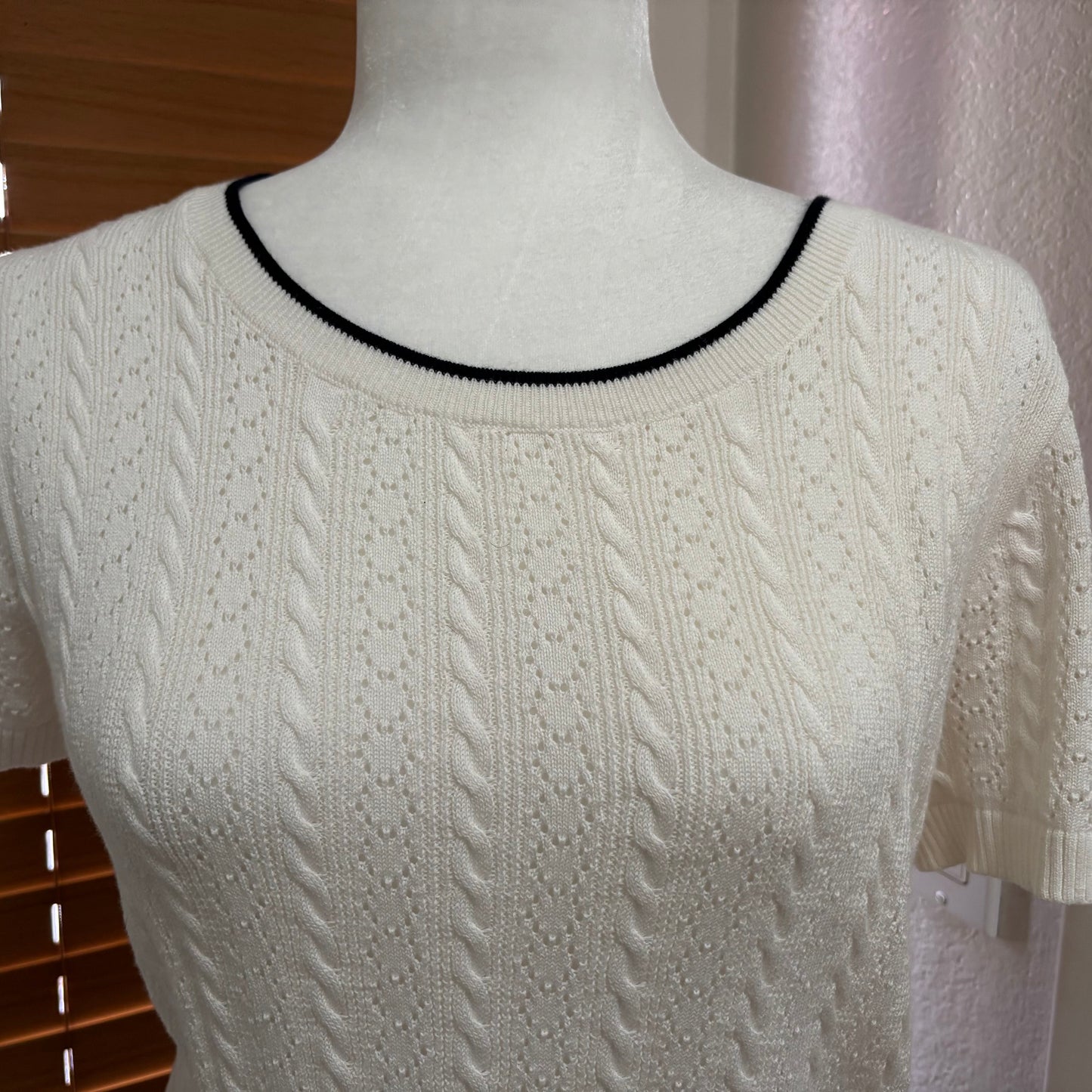 Brooks Brothers Cream Knit Cardigan & Matching Shell Top – Size Large
