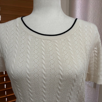 Brooks Brothers Cream Knit Cardigan & Matching Shell Top – Size Large