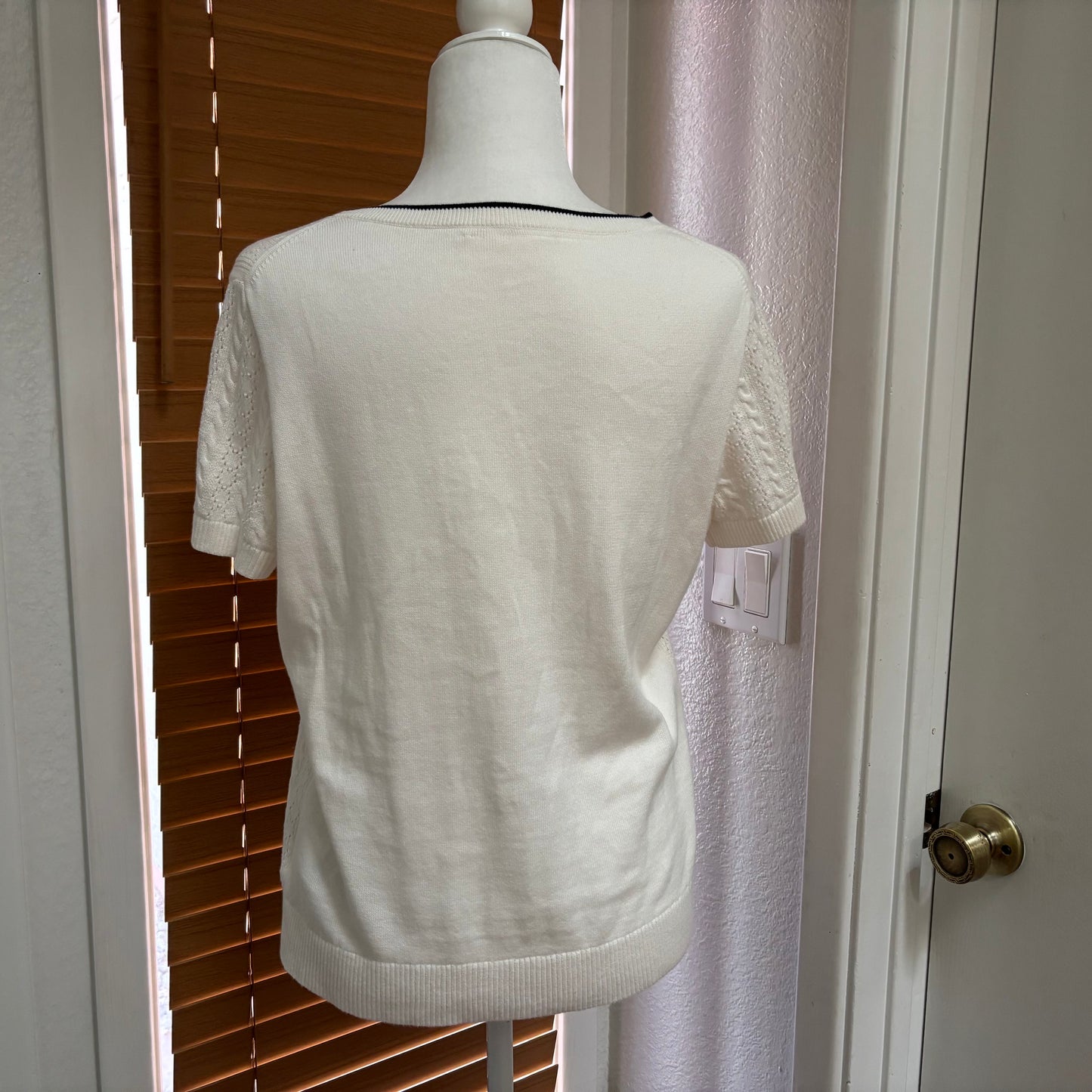Brooks Brothers Cream Knit Cardigan & Matching Shell Top – Size Large