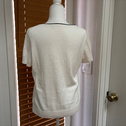 Brooks Brothers Cream Knit Cardigan & Matching Shell Top – Size Large