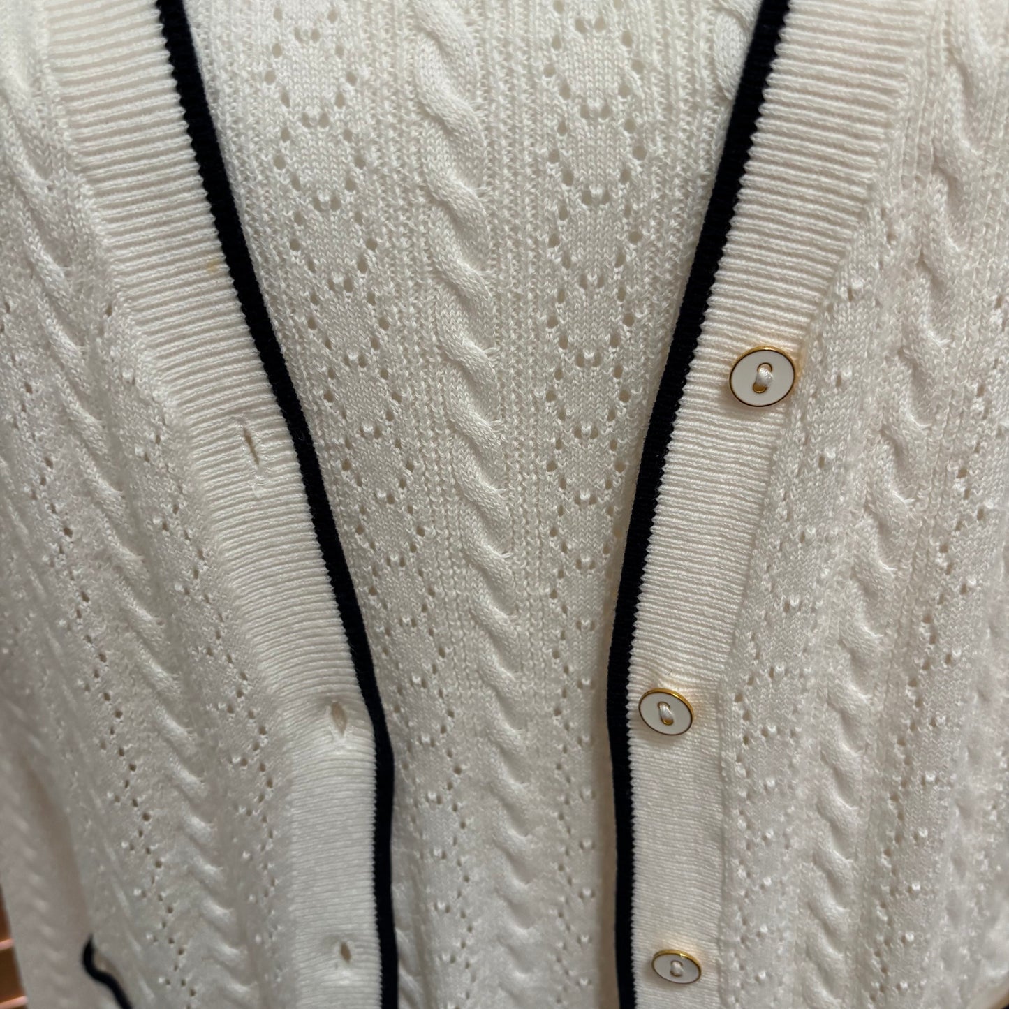 Brooks Brothers Cream Knit Cardigan & Matching Shell Top – Size Large
