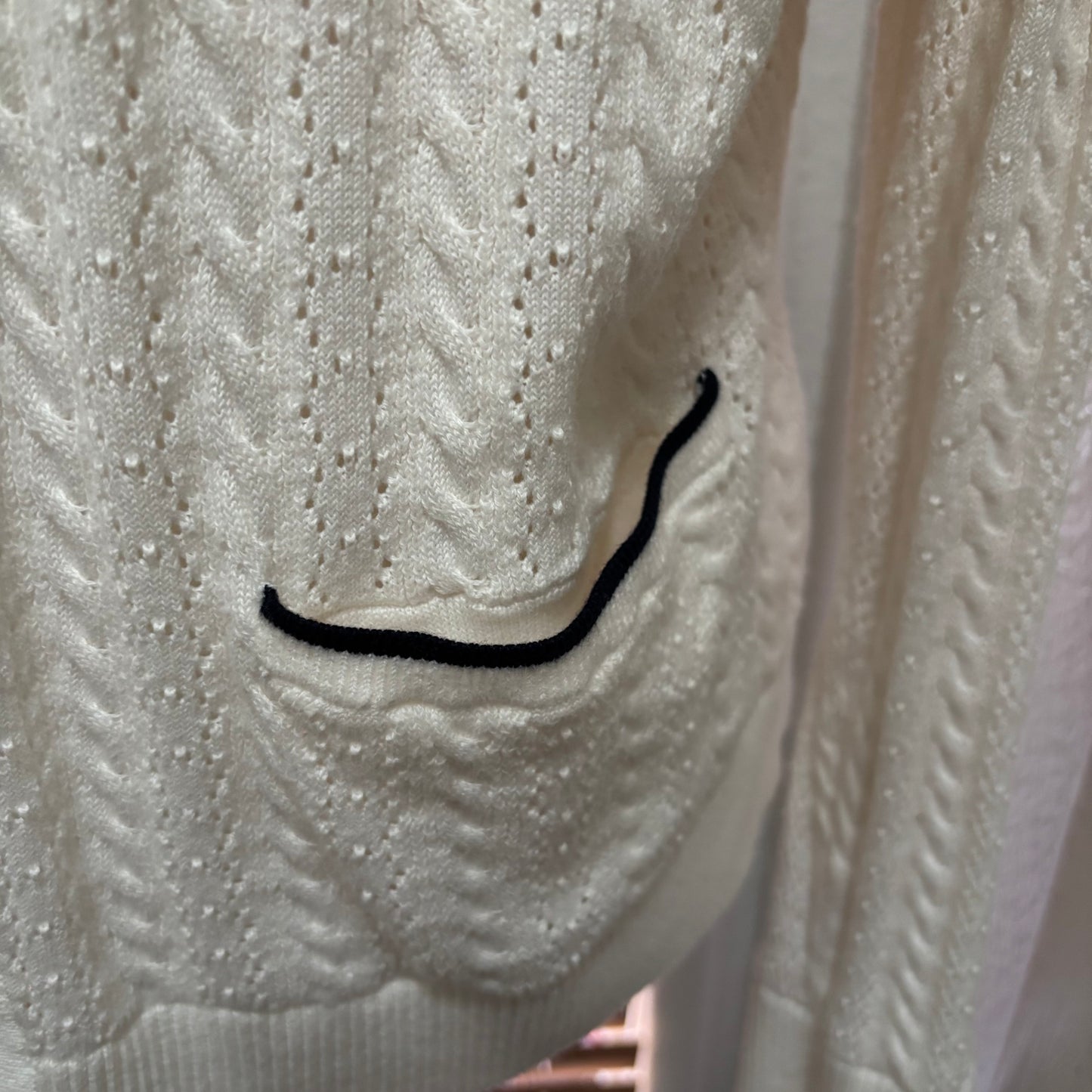 Brooks Brothers Cream Knit Cardigan & Matching Shell Top – Size Large