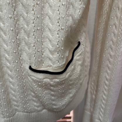 Brooks Brothers Cream Knit Cardigan & Matching Shell Top – Size Large