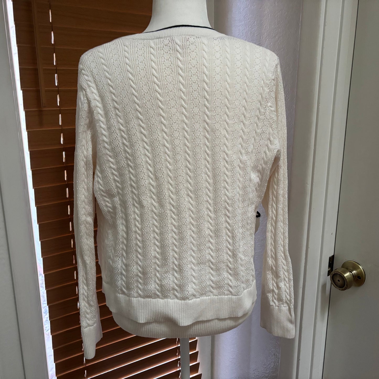Brooks Brothers Cream Knit Cardigan & Matching Shell Top – Size Large