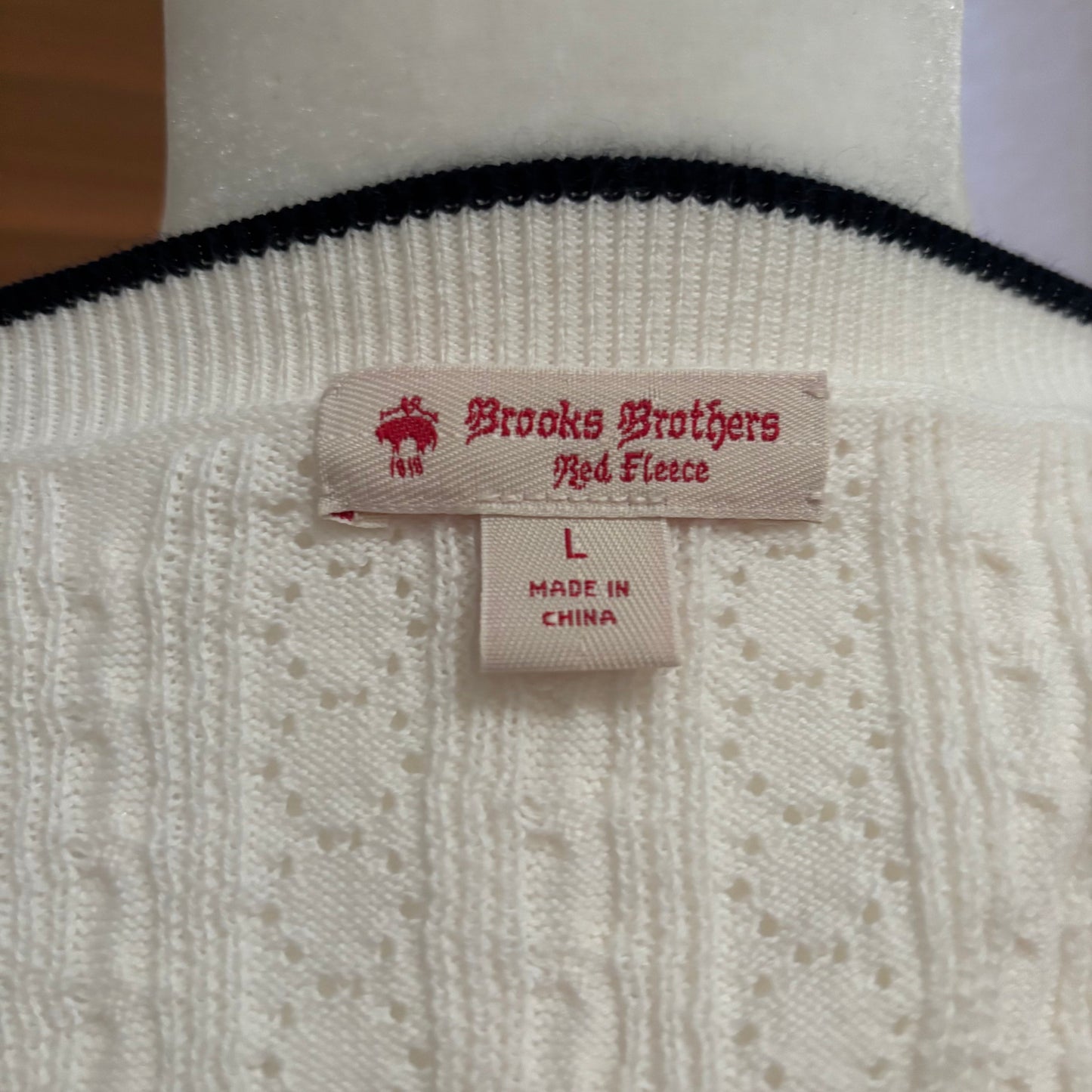 Brooks Brothers Cream Knit Cardigan & Matching Shell Top – Size Large