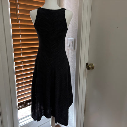 Fever Black Asymmetrical Linen Blend Dress – Size Small