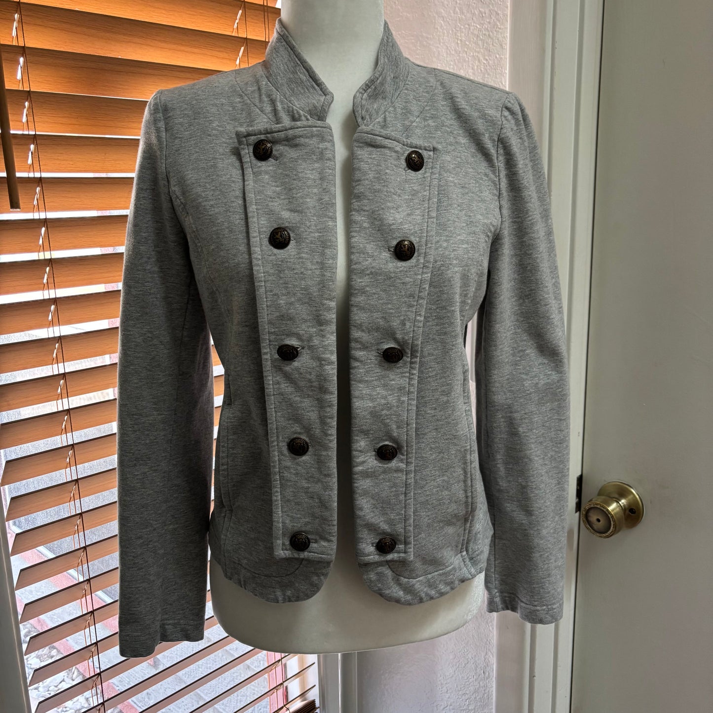 Tommy Hilfiger Gray Double-Breasted Military Style Jacket – Size Medium