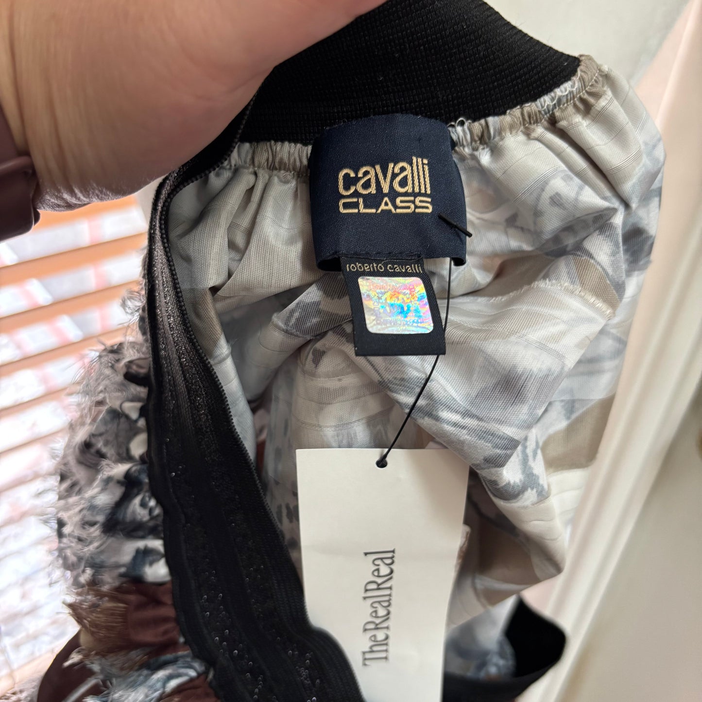 Cavalli Class Black & Brown Patterned Layered Skirt – Size 8