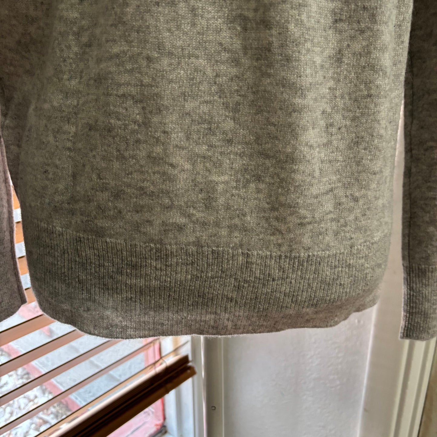 Charter Club 100% Cashmere Zip-Front Hooded Cardigan – Ice Grey Heather, Size Large