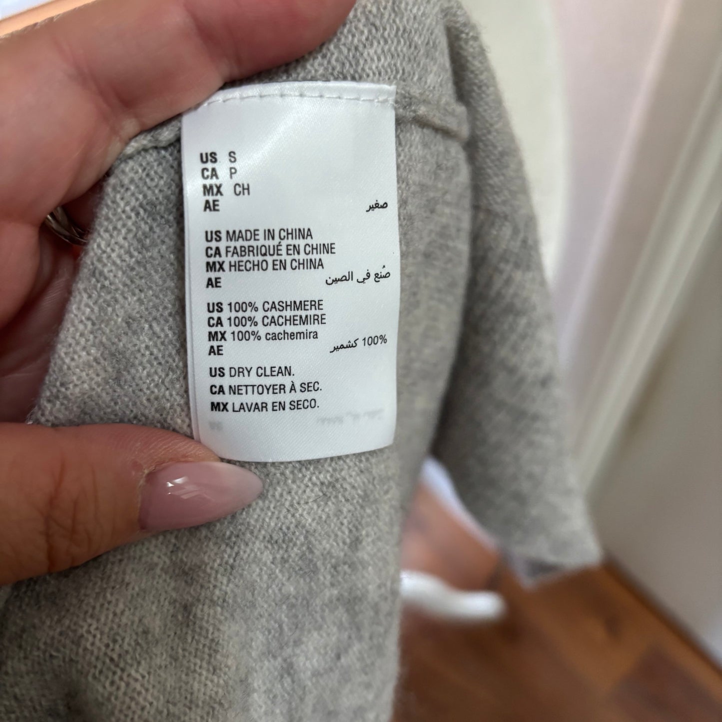 Charter Club 100% Cashmere Zip-Front Hooded Cardigan – Ice Grey Heather, Size Large
