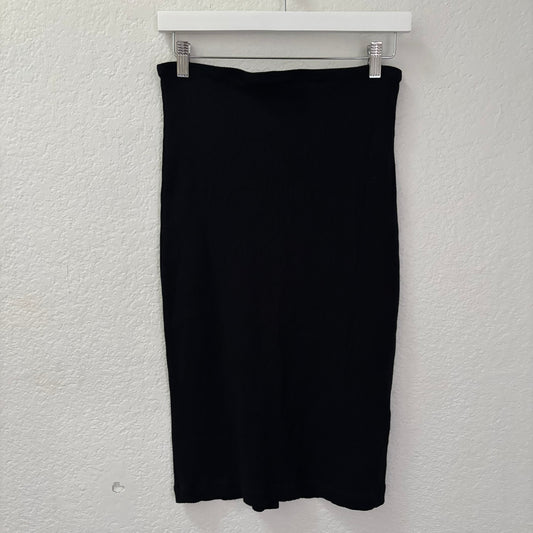 Reformation Black Ribbed Bodycon Midi Skirt Women’s Size L