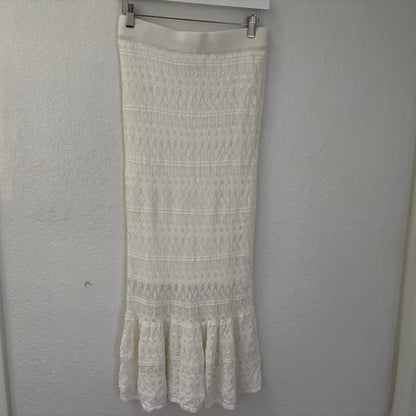 House of Harlow 1960 Ivory Crochet Knit Maxi Skirt – Size Small