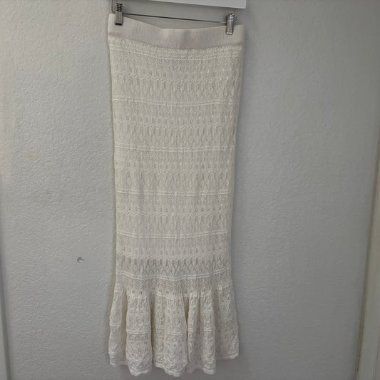 House of Harlow 1960 Ivory Crochet Knit Maxi Skirt – Size Small