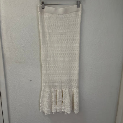 House of Harlow 1960 Ivory Crochet Knit Maxi Skirt – Size Small