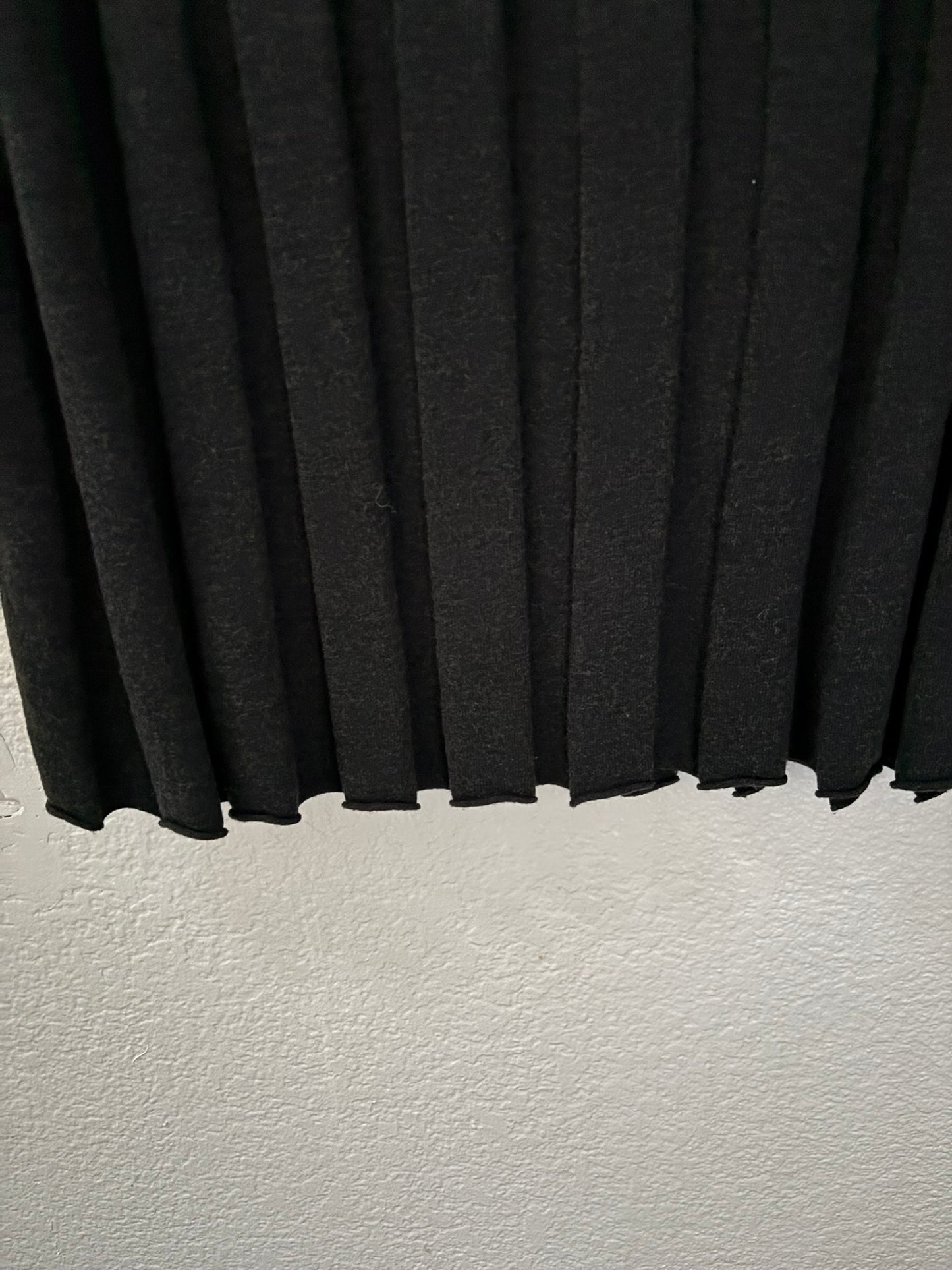 ISDA & Co. Black/Dark Charcoal Pleated Knit Skirt Silk Cashmere Blend Size L