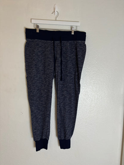 Express Women's Navy Blue Jogger Pants Size L – 100% Cotton Knit Sweatpants