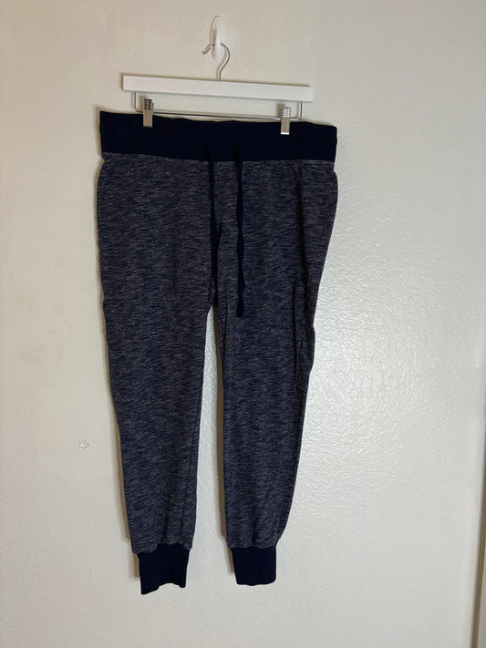 Express Women's Navy Blue Jogger Pants Size L – 100% Cotton Knit Sweatpants