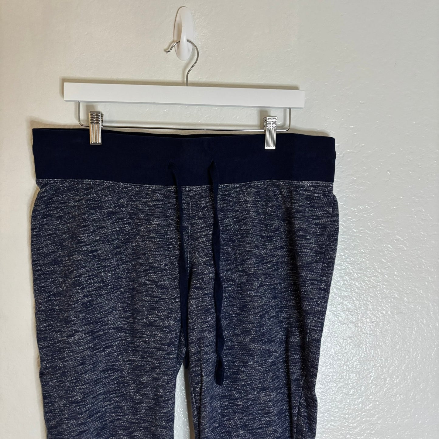 Express Women's Navy Blue Jogger Pants Size L – 100% Cotton Knit Sweatpants