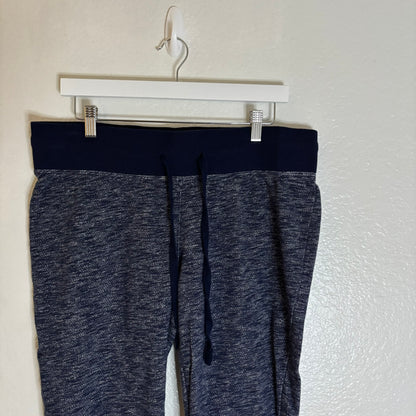 Express Women's Navy Blue Jogger Pants Size L – 100% Cotton Knit Sweatpants